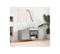 Vidaxl Armoire À Disques Sonoma Gris 85x38x48 Cm Bois D'ingénierie Gris