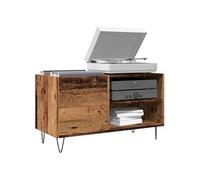 vidaXL Armoire à disques vieux bois 84,5x38x48 cm bois d'ingénierie, armoire pour tourne-disques, meuble de rangement pour disques vinyles, buffet pour tourne-disques