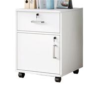 Armoire à documents en bois avec tiroir et verrou pour bureau - Solution de rangement élégante pour documents de bureau - Système de classement sécurisé.