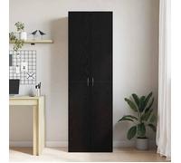 Armoire à dossier Noir - LEMON® Cabinet de Bureau Multi-Rangement - chêne Noir - 60x32x190cm - Bois d'ingénierie 260 - Soldes