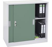 Mendler Armoire à dossiers Boston HWC-F41 avec Portes coulissantes verrouillables 90x90x45cm - Vert
