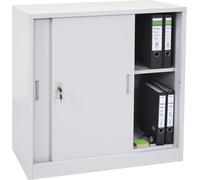 Meuble-classeur Boston HWC-F41, Placard en métal avec Portes coulissantes, 90x90x45cm - Gris