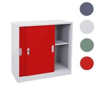 Armoire à dossiers Boston HWC-F41 avec portes coulissantes 90x90x45cm rouge