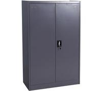 Armoire À Dossiers Hwc-H17, Armoire De Bureau En Acier, 2 Portes Verrouillables Métal 140x90x40cm Gris Foncé Multicolore
