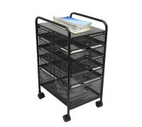 Armoire à dossiers roulants avec 5 tiroirs, chariot de rangement fin sur roulettes pour fournitures de bureau, maquillage, cuisine et outils - Mind Reader 38,1 x 30 x 62,4 cm (L x l x H)