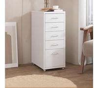 Armoire à dossiers roulants en métal mobile avec serrure verticale sous le bureau sur roulettes 3 tiroirs nizer verrouillable - Blanc 68,6 x 40,6 x 27,9 cm