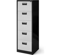 Jan Nowak Armoire pour Dossiers Suspendus Métallique avec 5 Tiroirs Revêtement en Poudre Tôle d'acier 162 cm x 46 cm x 62 cm (Anthracite/Blanc)