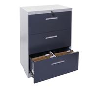 Mendler Armoire à dossiers Suspendus HWC-A10 Acier A4 verrouillable 103x76x46cm Gris foncé