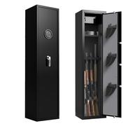 Armoire a Fusil 8 Armes with Alarm System Holds with Fingerprint Access avec Casier Intégré et Étagère Amovible pour Rangements des Armes Longues Maison(A)
