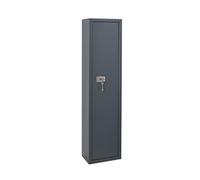 Thirard Armoire à fusils Brissac – Acier, 5 fusils, fermeture par clé, 4 pênes Ø18 mm Gris