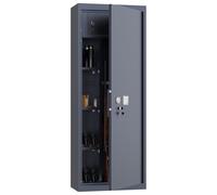 Armoire à fusils Profirst Forest 8 Acier Serrure électronique Ouverture d’urgence Coffre intérieur verrouillable 3 étagères Support baguette de nettoyage Support en mousse Incl. matériel de fixation