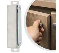 Armoire à garde-manger robuste finition chromée pour porte de cuisine et salle de bain avec fermeture magnétique en acier inoxydable 304 - Loquet pour gâche ultra fine compatible avec porte
