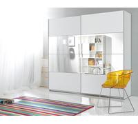 Armoire À Glissière Bilbao 221Cm Blanc Miroir 2 Portes
