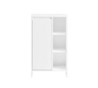 Armoire À Linge Avec 3 Étagères Ouverts Effet Bois Blanc Blanc