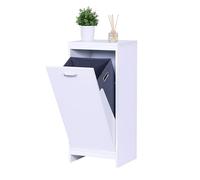 Armoire à Linge Relaxdays, Sac à Linge escamotable 48 l, 90 x 40 x 35 cm, résistante à l'humidité, Blanche