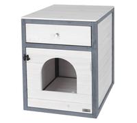 Armoire À Litière Pour Chat Ida 45x58x60 Cm Blanc Et Bleu Kerbl