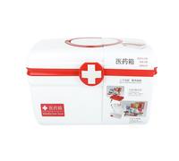 Armoire à médicaments domestique à deux niveaux, grande capacité, Portable, boîte de rangement médical à domicile, coffre à médicaments, Kit de premiers soins