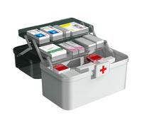 Armoire à médicaments portable - Boîte d'approvisionnement d'urgence - Mallette d'urgence en plein air - Boîte à pilules portable avec grande capacité - Organisateur avec poignée et boucle, camping à