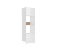 Armoire à micro ondes Blanc brillant Bois d'ingénierie