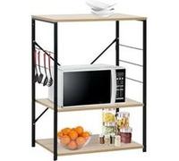 Armoire à micro-ondes noir et chêne 60x39,6x79,5 cm aggloméré Noir G