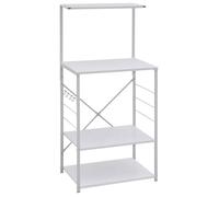 Armoire à micro-ondes - vidaxl - Blanc - 60x39,6x123 cm - Bois d'ingénierie - 4 étagères - Capacité totale 60 kg