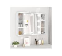 Armoire à miroir - vidaXL - 76x15x55 cm - LED - Bois d'ingénierie - Salle de bain