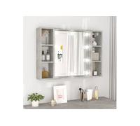 Armoire à miroir - - 808859 - Gris béton - LED - 76x15x55 cm