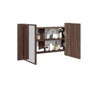 vidaXL Armoire à miroir à LED de bain chêne marron 80x12x45 cm
