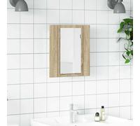 Armoire à Miroir à LED de Bain Rangement Toilette Chêne Sonoma Acrylique vidaXL