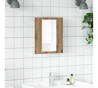 Armoire à Miroir à LED de Bain Rangement Toilette Chêne Sonoma Acrylique vidaXL