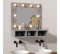 Armoire à Miroir avec LED Blanc 60x31,5x62 cm Rangement Salle de Bain vidaXL
