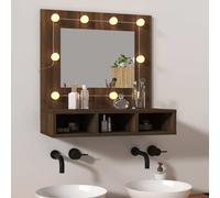 vidaXL Spiegelkast met LED-verlichting 60x31,5x62 cm bruin eikenkleur820456 Marron G