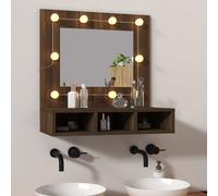 Armoire à Miroir avec LED Blanc 60x31,5x62 cm Rangement Salle de Bain vidaXL