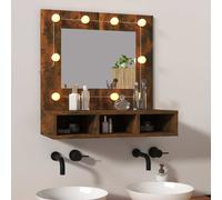 vidaXL Armoire à miroir 820454 avec LED Rangement miroir de maquillage Chêne