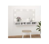vidaXL Armoire murale à miroir avec LED Blanc brillant 90x31,5x62 cm 808897
