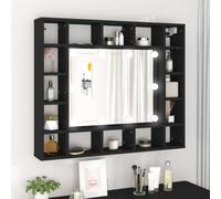 Armoire à Miroir avec LED Chêne Fumé 91x15x76,5 cm Murale Salle de Bain vidaXL