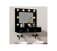 vidaXL Armoire à miroir avec LED noir 60x31,5x62 cm