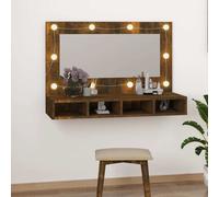 Armoire à Miroir avec LED Sonoma Gris 90x31,5x62 cm Salle de Bain vidaXL