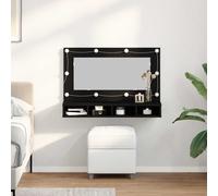 Armoire à Miroir avec LED Sonoma Gris 90x31,5x62 cm Salle de Bain vidaXL