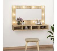 Armoire à miroir avec LED - VIDAXL - Chêne sonoma - 90 cm - Contemporain - Design