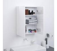Armoire à Miroir de Salle de Bain 60x15x75cm MDF Blanc et Chêne Meuble vidaXL