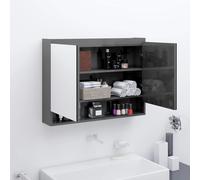 Armoire à Miroir de Salle de Bain 80x15x60 cm MDF Anthracite Meuble vidaXL