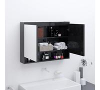 Armoire à Miroir de Salle de Bain 80x15x60 cm MDF Anthracite Meuble vidaXL