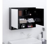 Armoire à Miroir de Salle de Bain 80x15x60 cm MDF Anthracite Meuble vidaXL