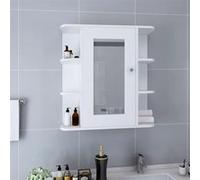 Armoire à Miroir de Salle de Bain Blanc 66x17x63 cm MDF Murale Toilette vidaXL