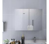 Armoire à Miroir de Salle de Bain Blanc 80x15x60 cm MDF Murale Toilette vidaXL