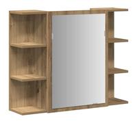 vidaXL Armoire à miroir de salle de bain chêne artisanal 80x20,5x64 cm murale Multicolore
