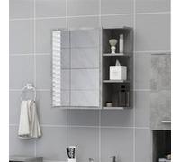 Armoire à miroir de salle de bain Gris béton Bois d'ingénierie