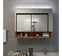 Armoire à Miroir de Salle de Bain LED Blanc 80x15x60 cm MDF Murale vidaXL