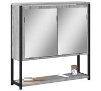 vidaXL Armoire de toilette à miroir Chêne noir Bois d'ingénierie avec porte 60 x 16 x 60 cm